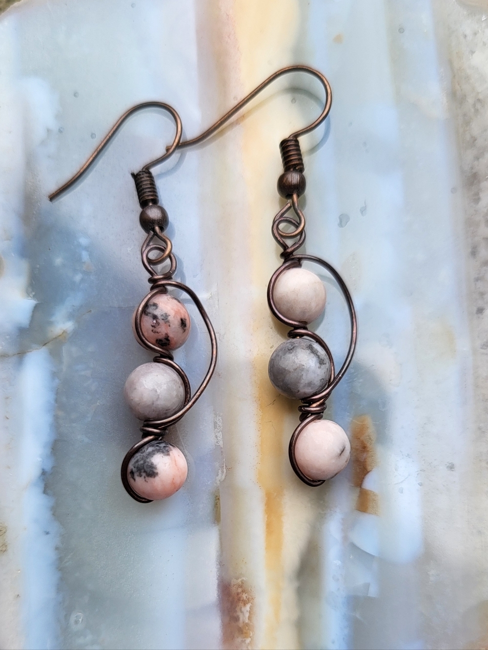 Pink Zebra Jasper Earrings